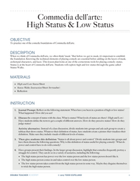Commedia dell'arte: High Status and Low Status