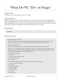 What Do We “Do” on Stage?