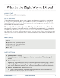 What Is the Right Way to Direct?