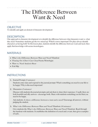 The Difference Between Want & Need