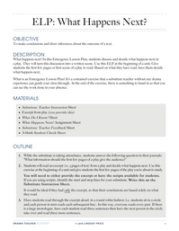 Emergency Lesson Plan: What Happens Next?