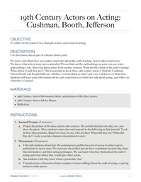 19th Century Actors on Acting: Cushman, Booth,  Jefferson