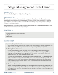 Stage Management Calls Game