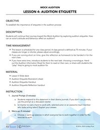 Audition Etiquette