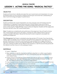 Acting the Song - Musical Tactics