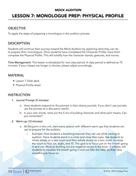 Monologue Prep: Vocal Profile
