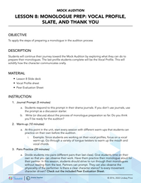Monologue Prep: Vocal Profile, Slate, and Thank You