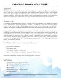 Exploring Spoken Word Poetry