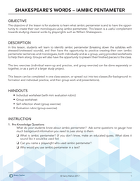 Shakepeare's Words: Iambic Pentameter