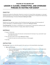 Cliches, Stereotypes, and Overused Phrases in Waiting for Godot