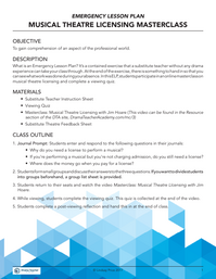 Emergency Lesson Plan: Musical Theatre Licensing Masterclass