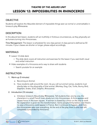 Impossibilities in Ionesco's Rhinoceros