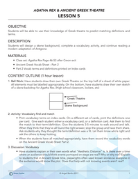 Skene Sketching & Vocabulary Activity