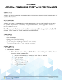 Pantomime Story and Performance