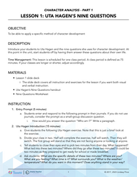 Uta Hagen's Nine Questions