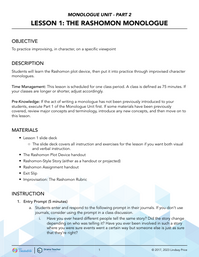 The Rashomon Monologue