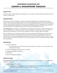 Shakespeare: Tableaux