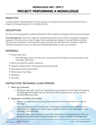 Project: Performing Monologues