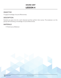 Tech Rehearsal and Performance