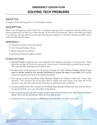 Emergency Lesson Plan: Solving Tech Problems