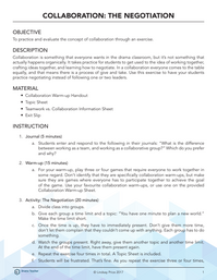 Collaboration: The Negotiation