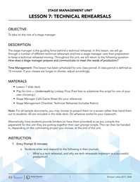 Technical Rehearsals