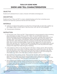 Show and Tell Characterization