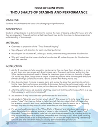 Thou Shalts of Staging and Performance