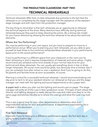 Technical Rehearsals