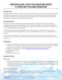 Can You Hear Me Now? A Peer-Led Volume Exercise