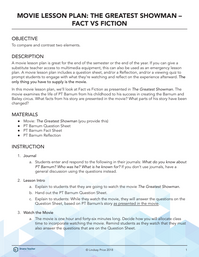 Movie Lesson Plan: The Greatest Showman - Fact vs Fiction