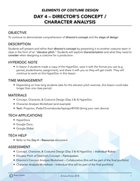 Director's Concept/Character Analysis