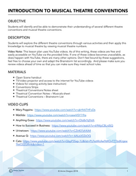Introduction to Musical Theatre Conventions