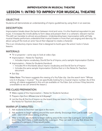 Intro to Improv for Musical Theatre