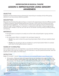 Improv Using Sensory Awareness