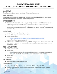 Costume Team Meeting/Work Time