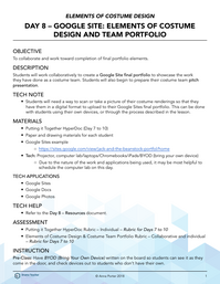 Google Site: Elements of Costume Design and Team Portfolio