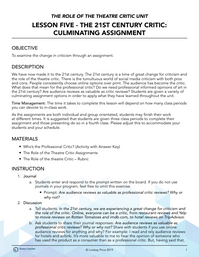 The 21st Century Critic: Culminating Assignment