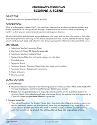 Emergency Lesson Plan: Scoring a Scene