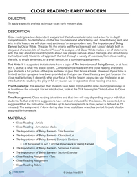 Close Reading: Early Modern