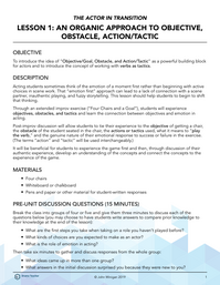 An Organic Approach to Objective, Obstacle, Action/Tactic