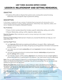 Relationship and Setting Rehearsal