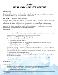 Research Project: Lighting