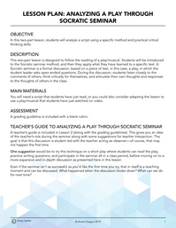Analyzing a Play Through Socratic Seminar