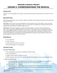 Choreographing the Musical