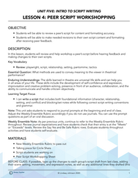 Peer Script Workshopping