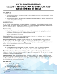 Introduction to Directors and Close Reading of Scene