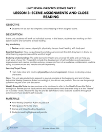 Scene Assignments and Close Reading