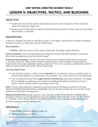Objectives, Tactics, and Blocking