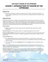 Introduction to Theatre of the Oppressed